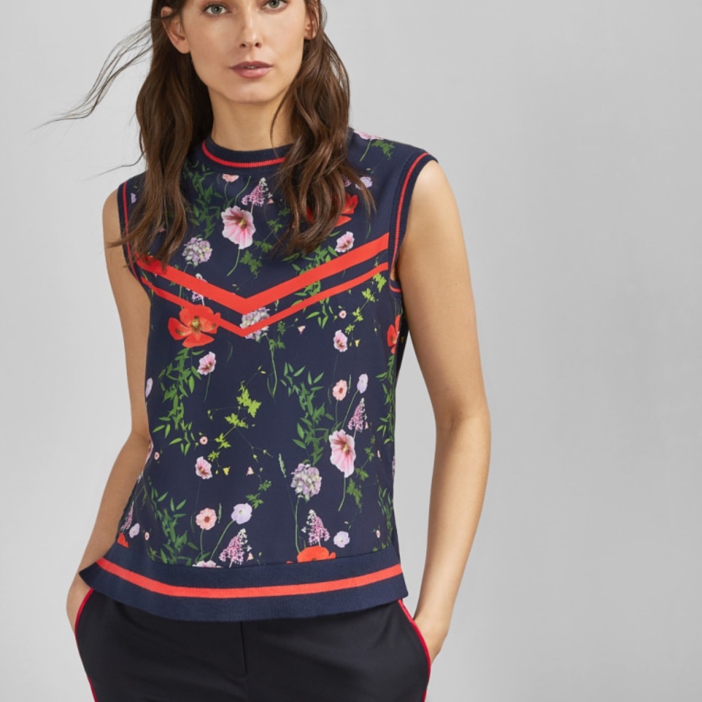Ted Baker Namib Hedgerow Floral Sleeveless Blouse - Picture 4 of 6